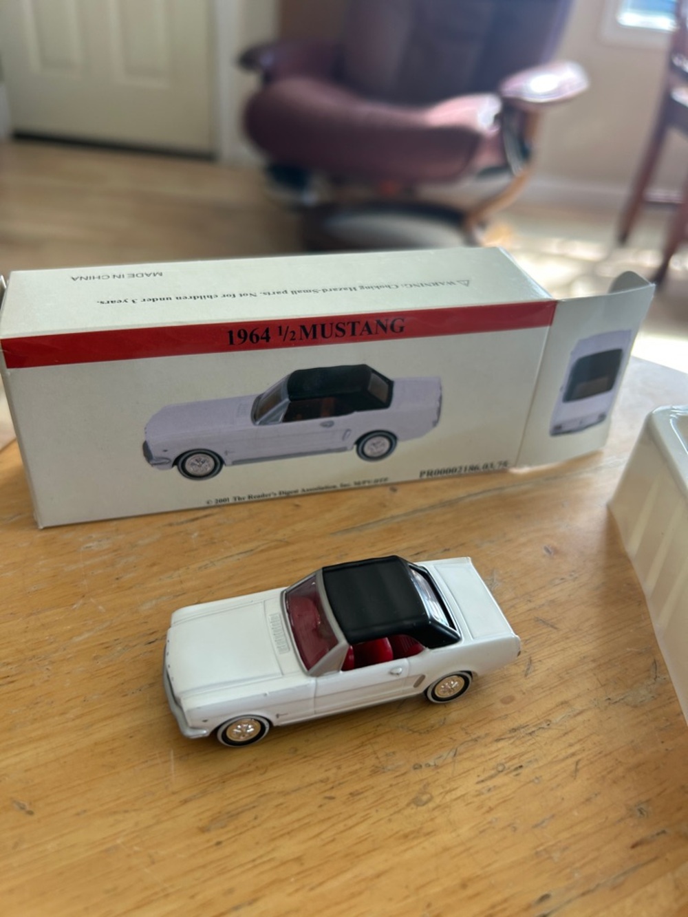1964 1/2 Mustang Diecast Convertible - White with Black Top